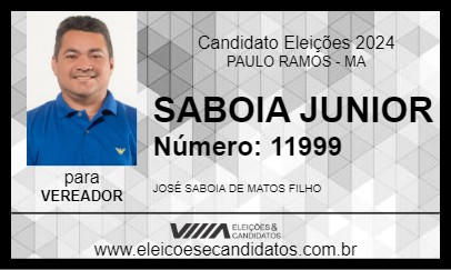 Candidato SABOIA JUNIOR 2024 - PAULO RAMOS - Eleições