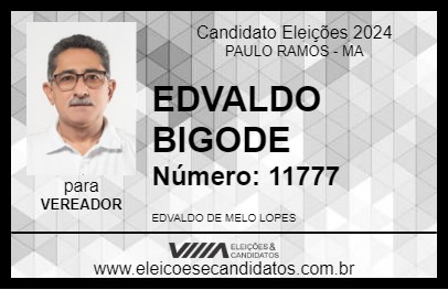 Candidato EDVALDO BIGODE 2024 - PAULO RAMOS - Eleições