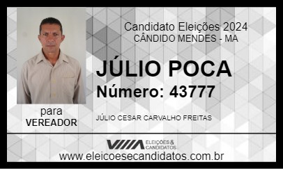 Candidato JÚLIO POCA 2024 - CÂNDIDO MENDES - Eleições