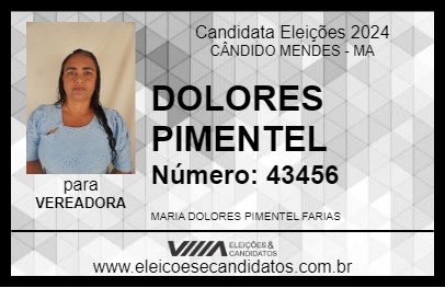 Candidato DOLORES PIMENTEL 2024 - CÂNDIDO MENDES - Eleições