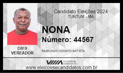 Candidato NONA 2024 - TUNTUM - Eleições