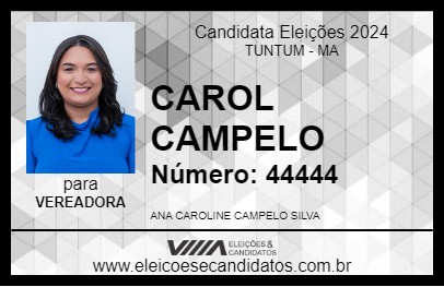 Candidato CAROL CAMPELO 2024 - TUNTUM - Eleições