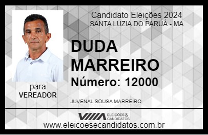 Candidato DUDA MARREIRO 2024 - SANTA LUZIA DO PARUÁ - Eleições