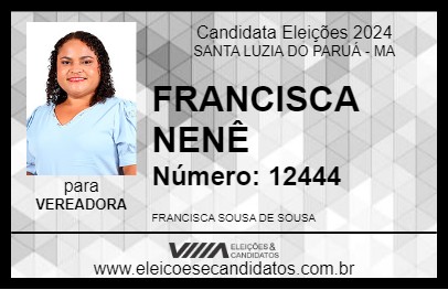 Candidato FRANCISCA NENÊ 2024 - SANTA LUZIA DO PARUÁ - Eleições