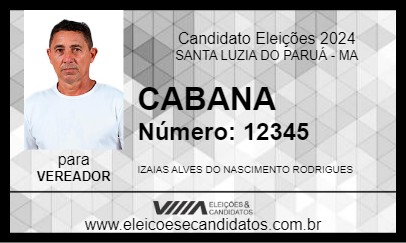 Candidato CABANA 2024 - SANTA LUZIA DO PARUÁ - Eleições