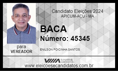 Candidato BACA 2024 - APICUM-AÇU - Eleições