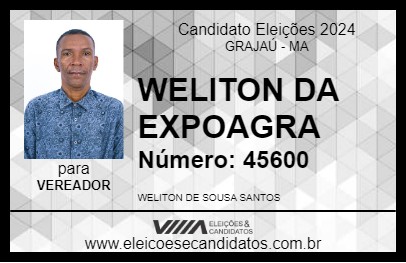 Candidato WELITON DA EXPOAGRA 2024 - GRAJAÚ - Eleições