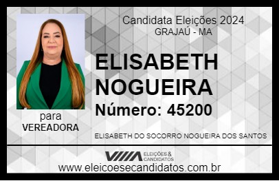 Candidato ELISABETH NOGUEIRA 2024 - GRAJAÚ - Eleições