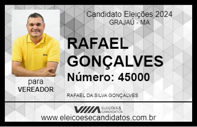 Candidato RAFAEL GONÇALVES 2024 - GRAJAÚ - Eleições