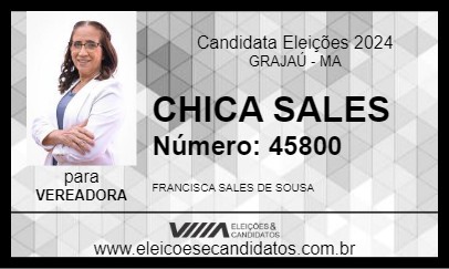 Candidato CHICA SALES 2024 - GRAJAÚ - Eleições