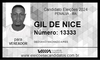 Candidato GIL DE NICE 2024 - PENALVA - Eleições