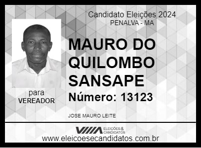 Candidato MAURO DO QUILOMBO SANSAPE 2024 - PENALVA - Eleições