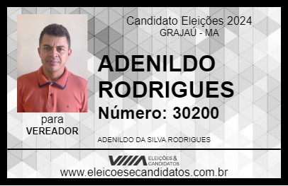 Candidato ADENILDO RODRIGUES 2024 - GRAJAÚ - Eleições