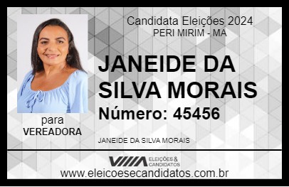 Candidato JANEIDE DA SILVA MORAIS 2024 - PERI MIRIM - Eleições