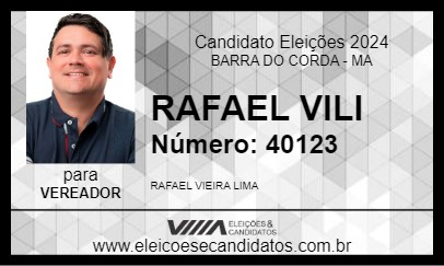 Candidato RAFAEL VILI 2024 - BARRA DO CORDA - Eleições