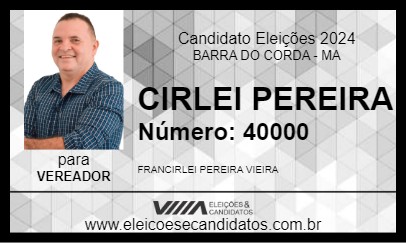 Candidato CIRLEI PEREIRA 2024 - BARRA DO CORDA - Eleições