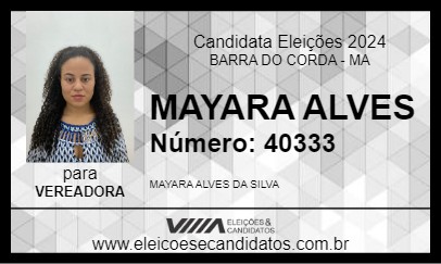 Candidato MAYARA ALVES 2024 - BARRA DO CORDA - Eleições