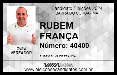 Candidato RUBEM FRANÇA 2024 - BARRA DO CORDA - Eleições