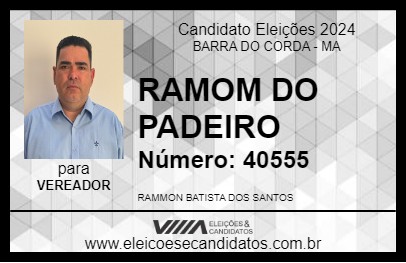 Candidato RAMOM DO PADEIRO 2024 - BARRA DO CORDA - Eleições