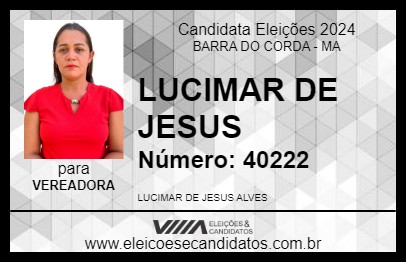 Candidato LUCIMAR DE JESUS 2024 - BARRA DO CORDA - Eleições