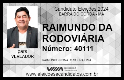 Candidato RAIMUNDO DA RODOVIÁRIA 2024 - BARRA DO CORDA - Eleições