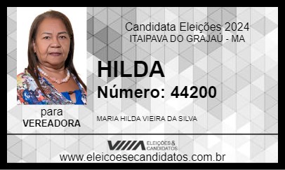 Candidato HILDA 2024 - ITAIPAVA DO GRAJAÚ - Eleições