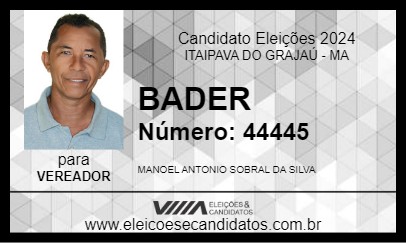 Candidato BADER 2024 - ITAIPAVA DO GRAJAÚ - Eleições