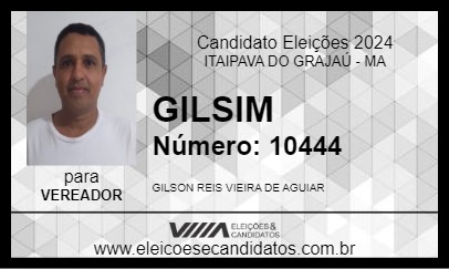 Candidato GILSIM 2024 - ITAIPAVA DO GRAJAÚ - Eleições