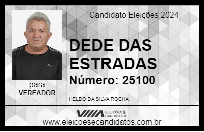 Candidato DEDE DAS ESTRADAS 2024 - CAXIAS - Eleições