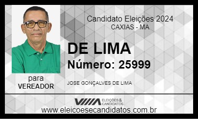 Candidato DE LIMA 2024 - CAXIAS - Eleições