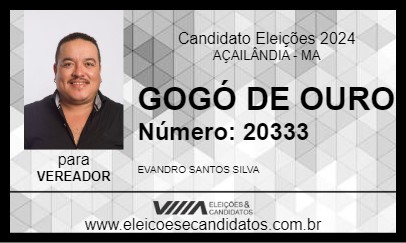 Candidato GOGÓ DE OURO 2024 - AÇAILÂNDIA - Eleições