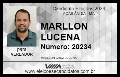 Candidato MARLLON LUCENA 2024 - AÇAILÂNDIA - Eleições