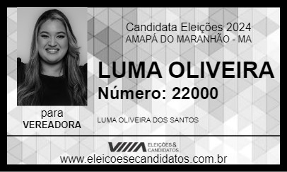 Candidato LUMA OLIVEIRA 2024 - AMAPÁ DO MARANHÃO - Eleições