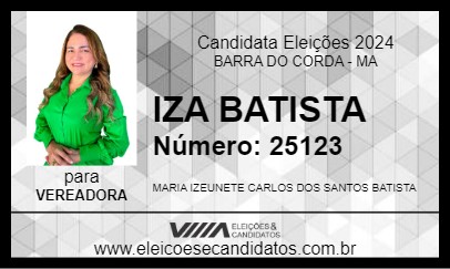 Candidato IZA BATISTA 2024 - BARRA DO CORDA - Eleições