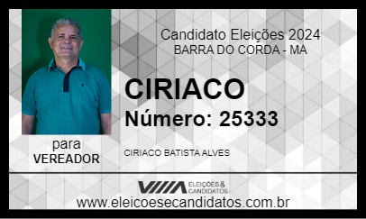 Candidato CIRIACO 2024 - BARRA DO CORDA - Eleições