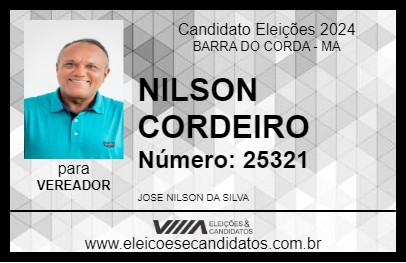 Candidato NILSON CORDEIRO 2024 - BARRA DO CORDA - Eleições