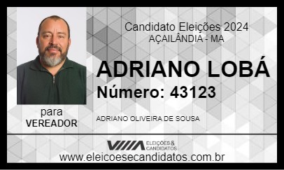 Candidato ADRIANO LOBÁ 2024 - AÇAILÂNDIA - Eleições