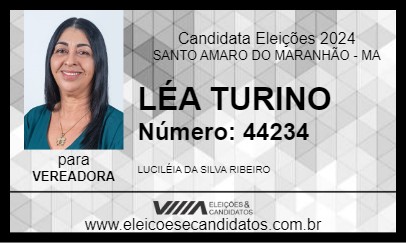 Candidato LÉA TURINO 2024 - SANTO AMARO DO MARANHÃO - Eleições