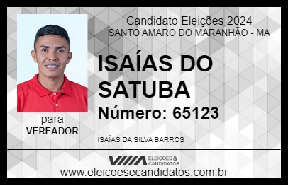 Candidato ISAÍAS DO SATUBA 2024 - SANTO AMARO DO MARANHÃO - Eleições