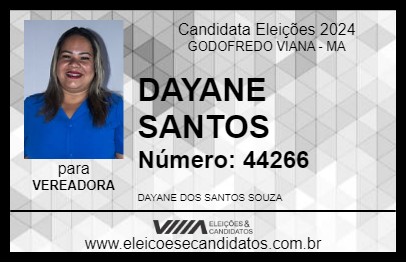 Candidato DAYANE SANTOS 2024 - GODOFREDO VIANA - Eleições