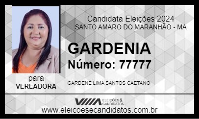 Candidato GARDENIA DO SINDICATO 2024 - SANTO AMARO DO MARANHÃO - Eleições