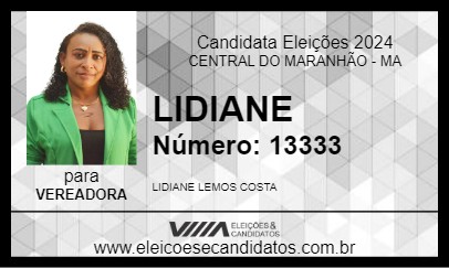 Candidato LIDIANE 2024 - CENTRAL DO MARANHÃO - Eleições