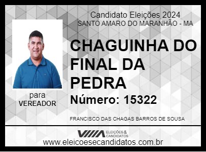 Candidato CHAGUINHA DO FINAL DA PEDRA 2024 - SANTO AMARO DO MARANHÃO - Eleições