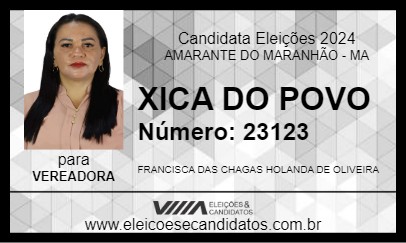 Candidato XICA DO POVO 2024 - AMARANTE DO MARANHÃO - Eleições