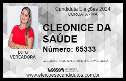 Candidato CLEONICE DA SAÚDE 2024 - COROATÁ - Eleições