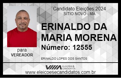 Candidato ERINALDO DA MARIA MORENA 2024 - SÍTIO NOVO - Eleições