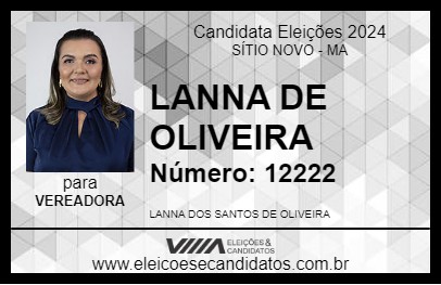 Candidato LANNA DE OLIVEIRA 2024 - SÍTIO NOVO - Eleições