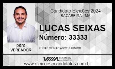 Candidato LUCAS SEIXAS 2024 - BACABEIRA - Eleições