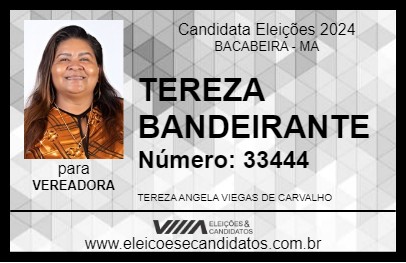 Candidato TEREZA BANDEIRANTE 2024 - BACABEIRA - Eleições