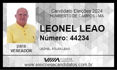 Candidato LEONEL LEAO 2024 - HUMBERTO DE CAMPOS - Eleições